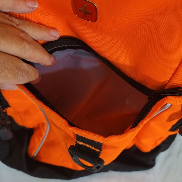 Swiss Gear Airflow Orange/black Back Pack Pockets/zippers - Picture 7 of 11